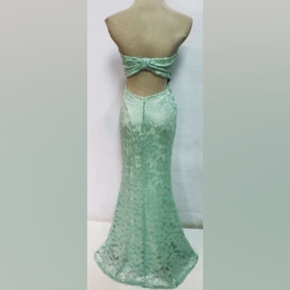 Windsor Strapless Lace Gown in Mint - Picture 10 of 12